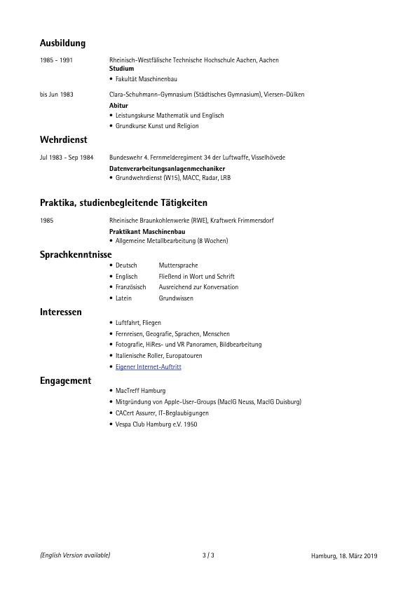 Hubert Hilgers Lebenslauf 3/3