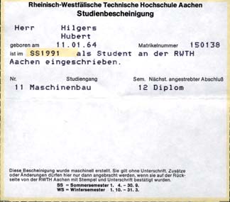 Studienbescheinigung