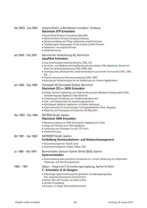 Hubert Hilgers Lebenslauf 2/3