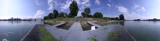 Mannheim, Rheinufer, Ponton