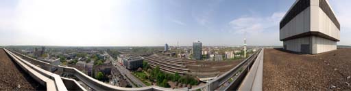 Duisburg, Silberpalais(Klöcknergebäude), Blick vom Dach nach NW